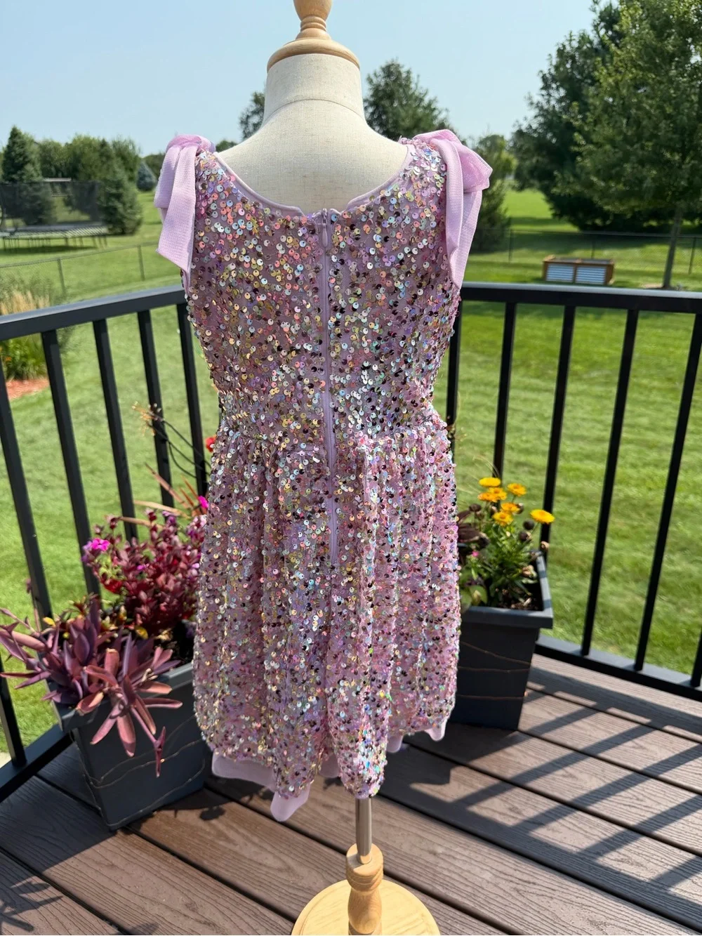 Cat & Jack Girls Sequin Party Dress Size 8 Lavender Pink Worn Once